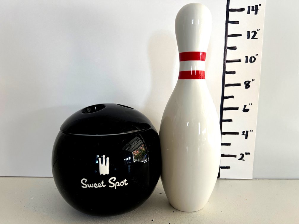 Bowling Ball and Pin Cookie Jar