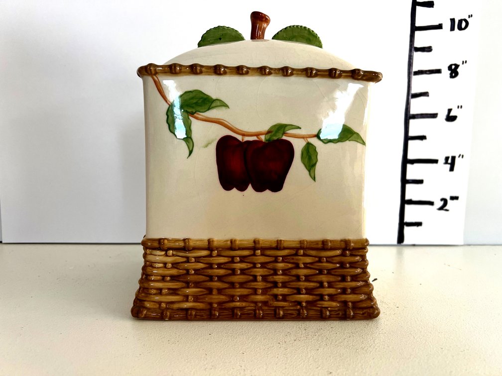 Apple Wicker Square Cookie Jar
