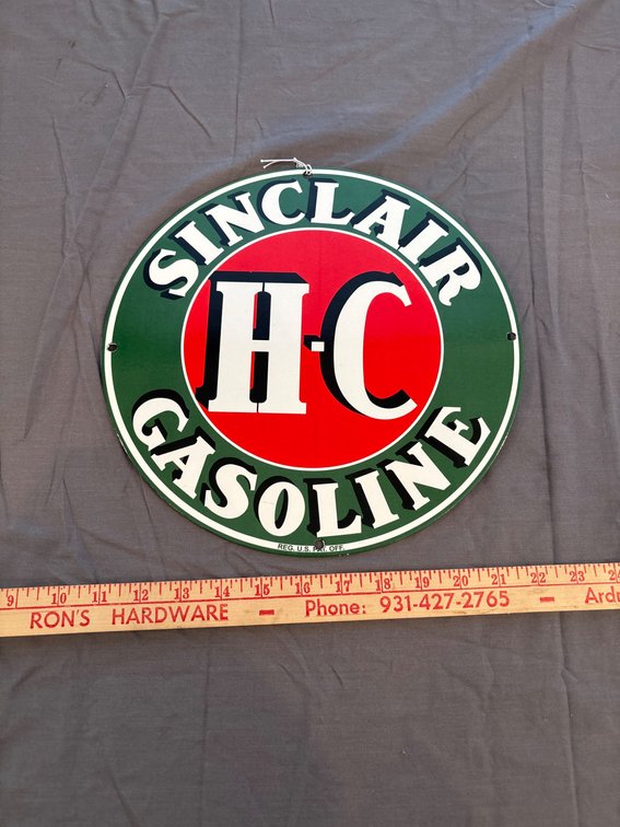 Sinclair HC Gasoline Porcelain Advertising Sign