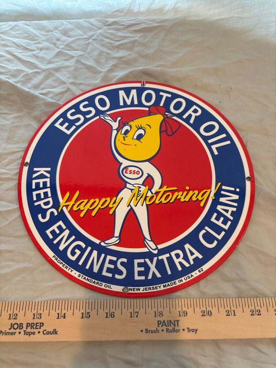 Esso Motor Oil Metal Advertising Sign