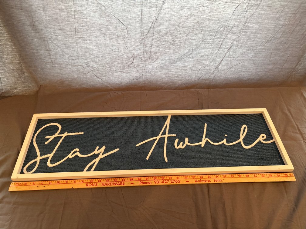 Stay Awhile Decorative Wall Sign with Wooden Frame