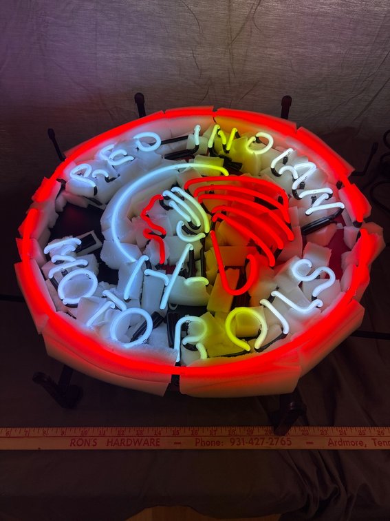 Vintage-Style Red Indian Motor Oils Neon Sign