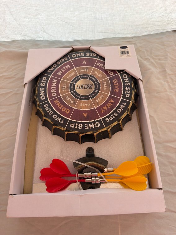 Drinking Game Dartboard Set with Darts and Stand