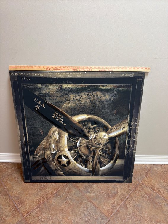 WWII Propeller and Engine Wall Art Canvas