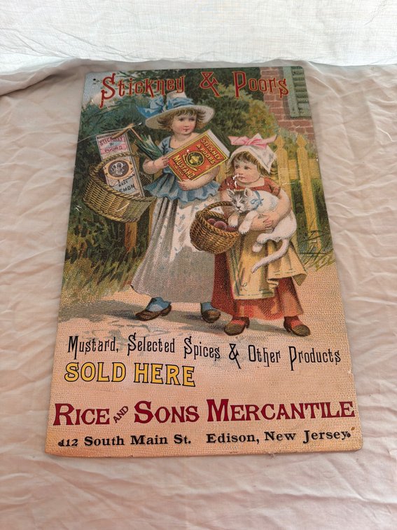 Stickney & Poor's Tin Advertising Sign