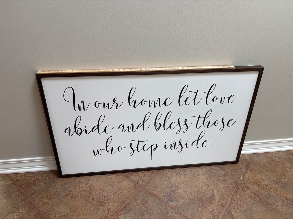 Framed Wooden Wall Sign with Inspirational Quote
