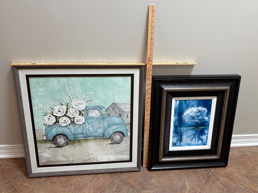 Framed Artwork Set Featuring Truck and Tree Themes