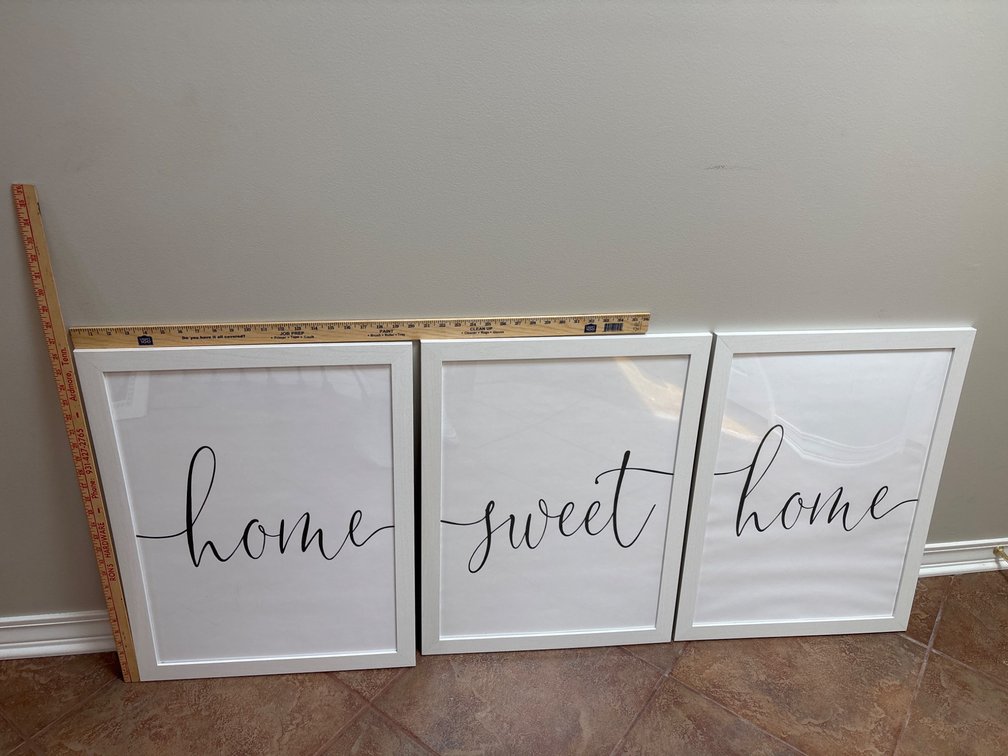 Three Framed 'Home Sweet Home' Wall Art