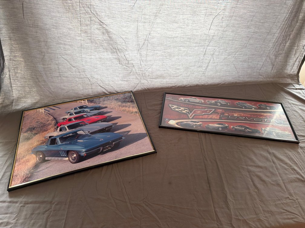 Framed Corvette Posters Featuring Classic Car Models