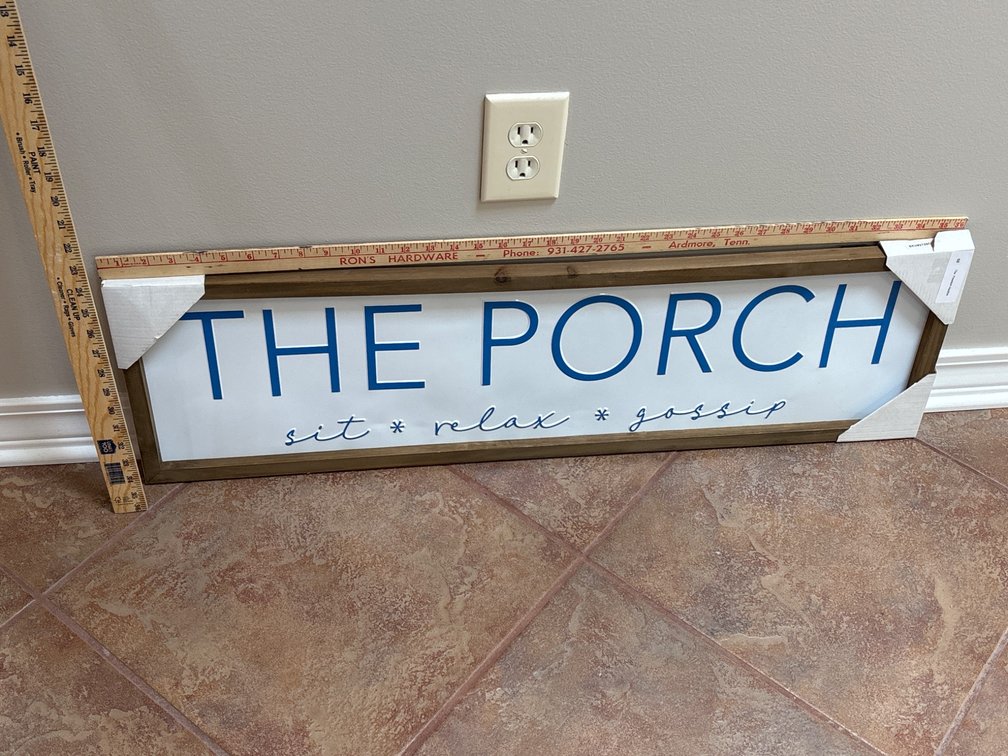 Rustic Wooden Sign 'The Porch' With Relaxed Slogan