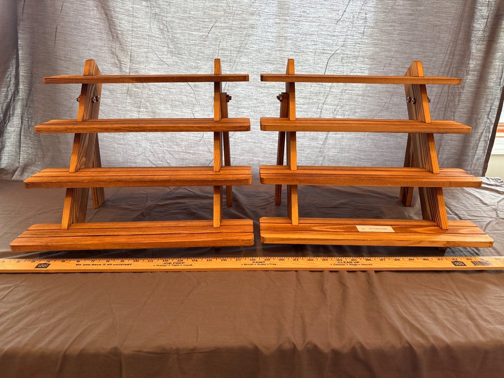 Wooden Three-Tier Display Stands Set of Two