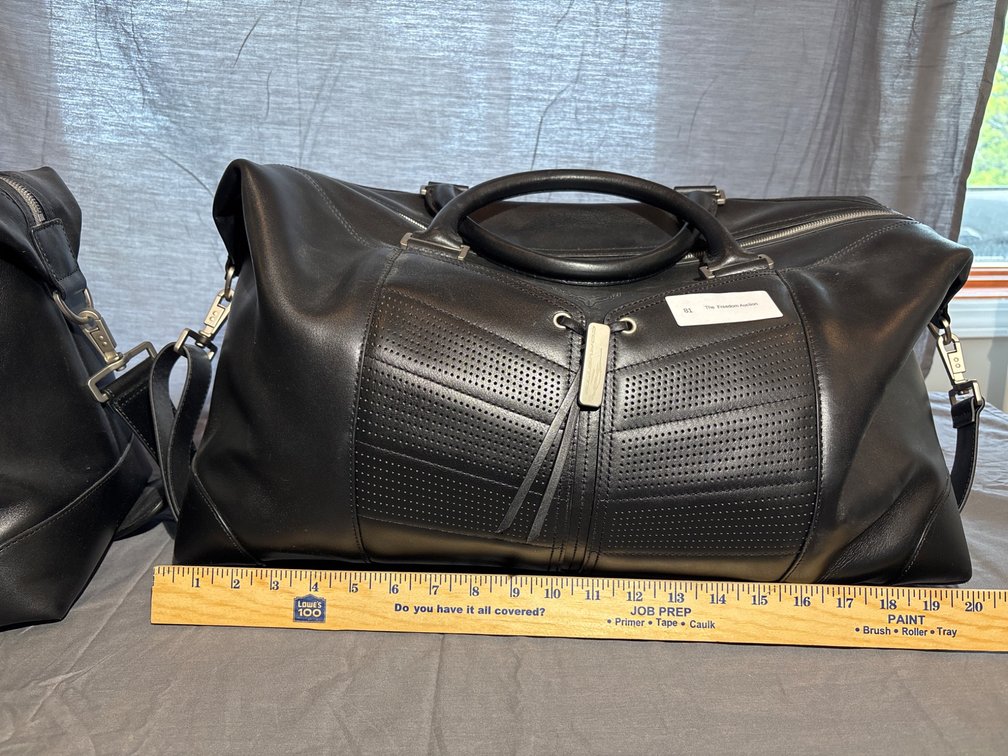 Corvette-Branded Black Leather Duffle Bags