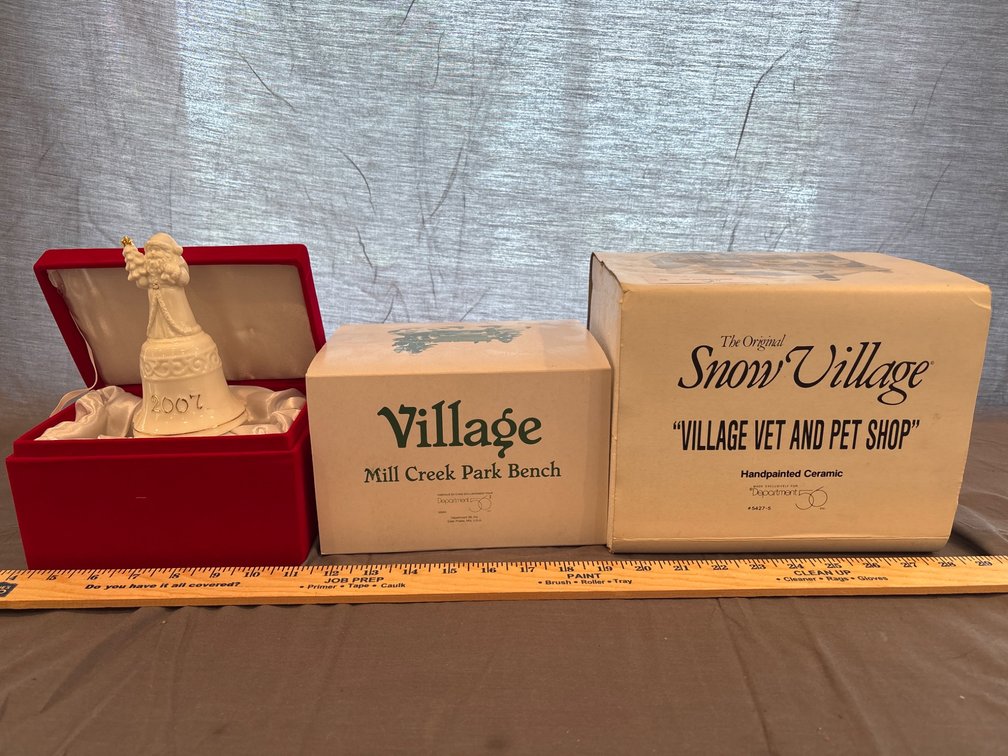 Department 56 Snow Village Items with Porcelain Bell