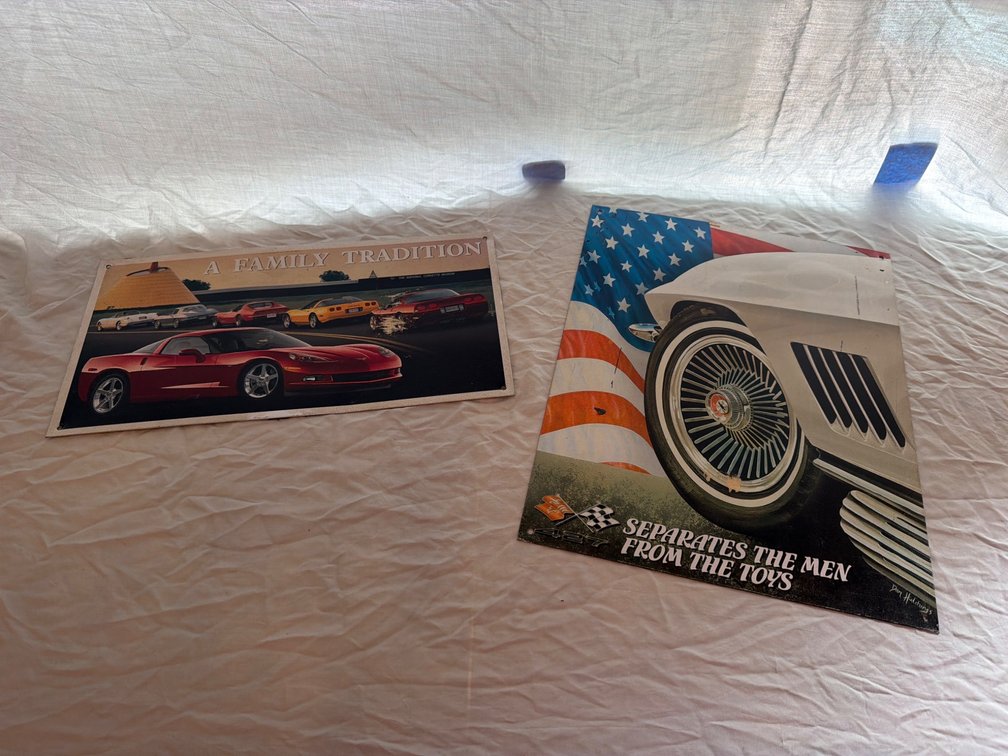 Metal Corvette-Themed Wall Signs