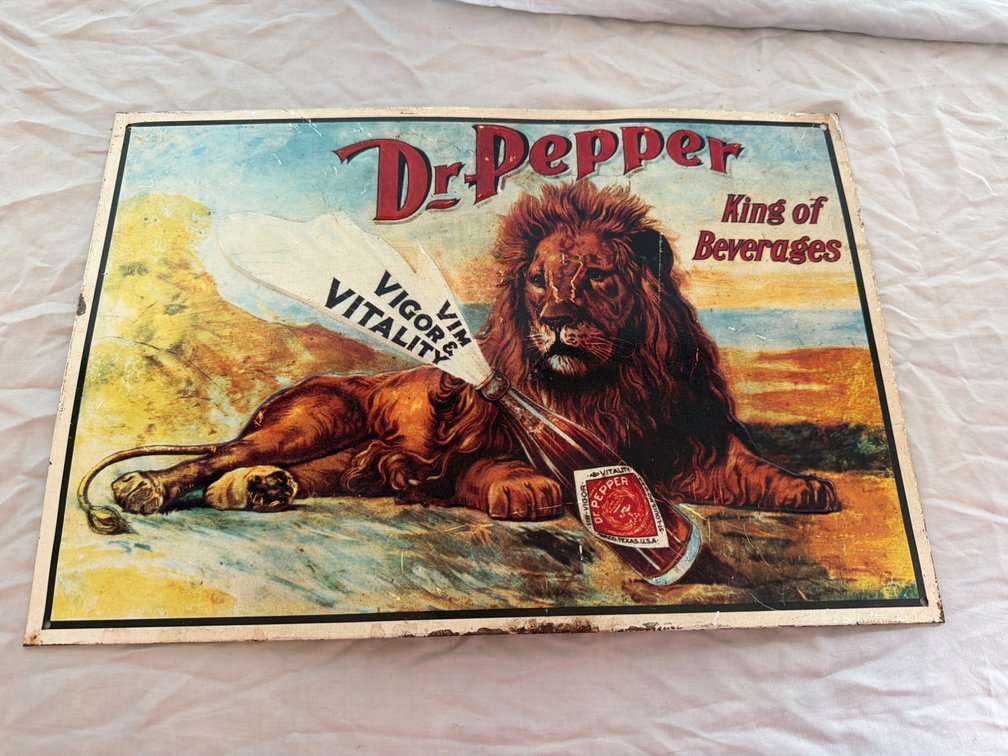 Dr Pepper 'King of Beverages' Metal Sign