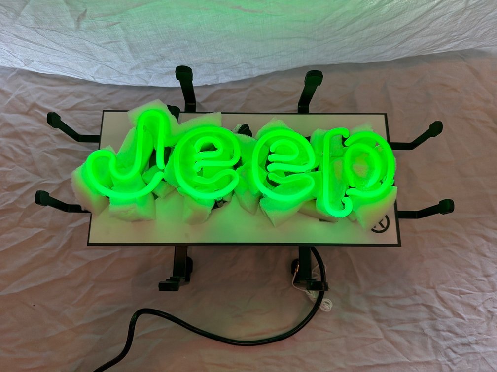 Jeep Green Neon Light Sign with Power Supply