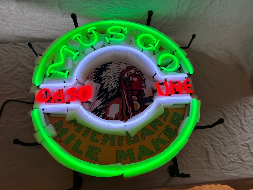 Musgo Gasoline Michigan Mile Maker Neon Sign with Transformer Power Supply