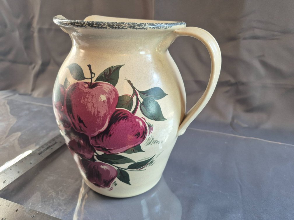 Home and Garden USA Ceramic Pitcher with Apple Design
