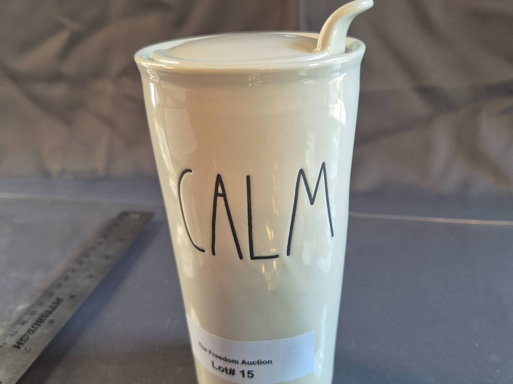 Rae Dunn Artisan Collection Travel Mug with Lid - 'Calm' Design