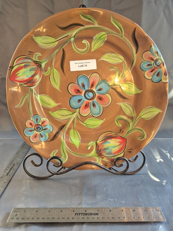 Southern Living at HOME Plate Gail Pittman Floral Design with Metal Stand
