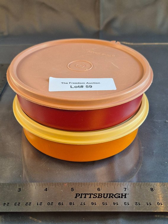 Two Tupperware Bowls with Lids, Made in USA