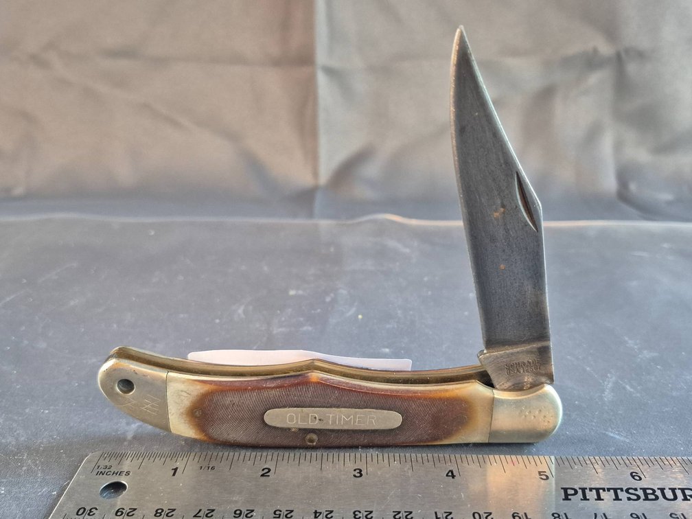 Schrade USA 1250T Folding Pocket Knife with Staglon Handle
