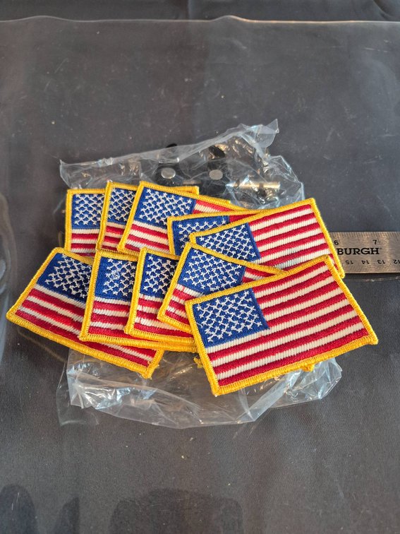 American Flag Patches with Yellow Border