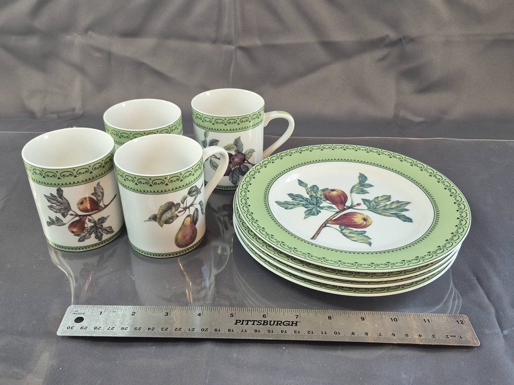 Winterthur Adaptation Dessert Set with Fruit Motif, 10 Pieces