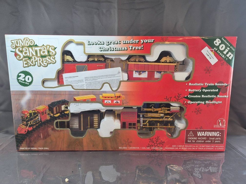 Jumbo Santa's Express 20-Piece Train Set with 80 Inches of Track