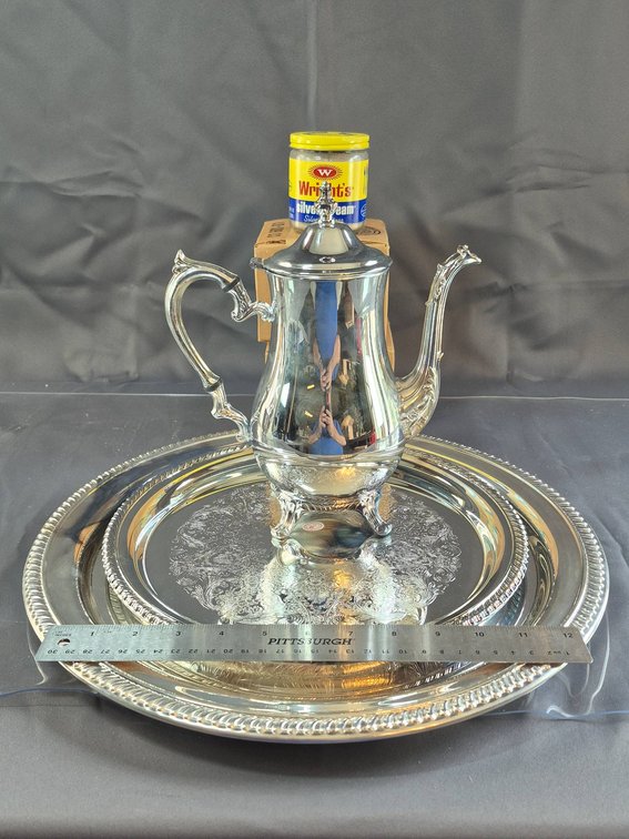 Wm. Rogers & Son Silver-Plated 3-Piece Coffee Set with Tray
