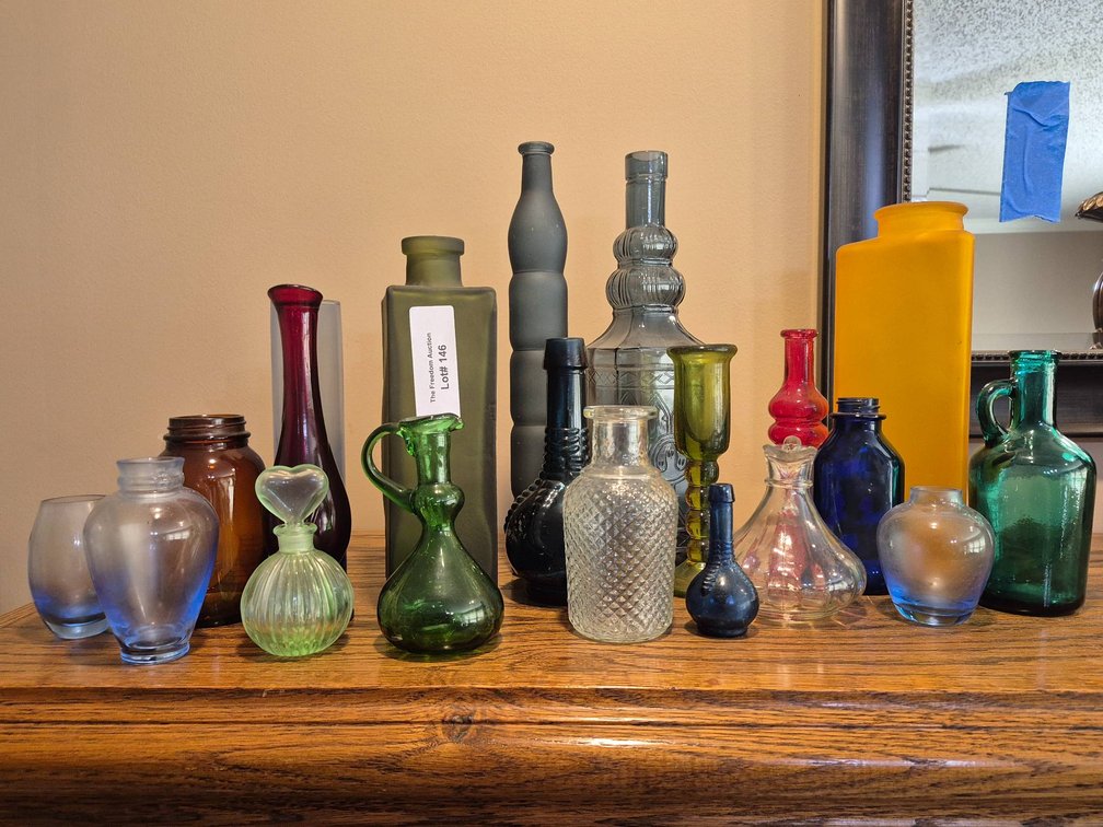 Vintage and Modern Decorative Glass Bottles and Vases