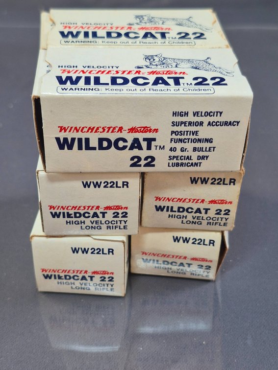 Winchester Wildcat 22 Long Rifle Ammunition Boxes