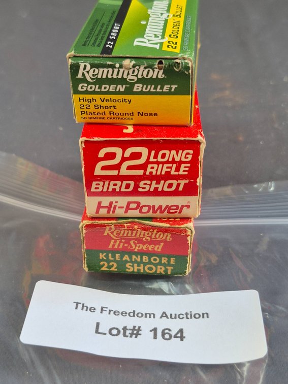 Three Boxes of Remington Rimfire Ammunition, Mixed Types