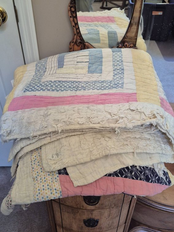 Patchwork Quilts in Various Conditions