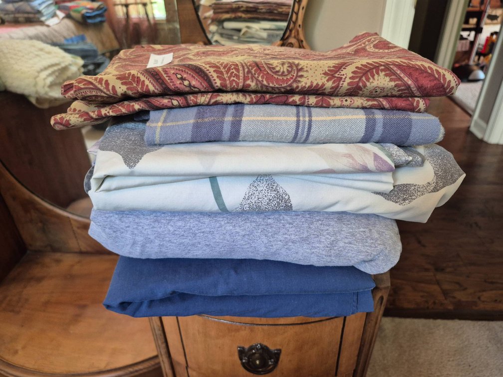 Bedding Items Including Covers and Fabrics