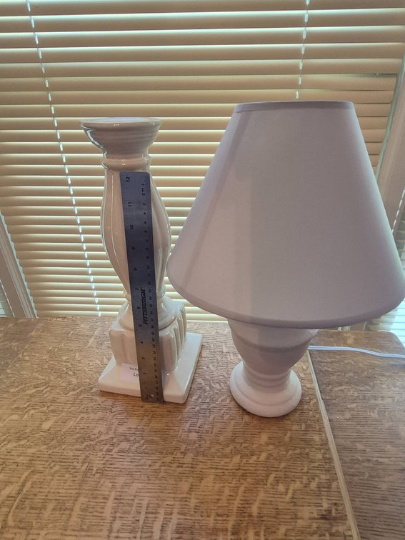 White Decorative Table Lamps with Candle Holder Base