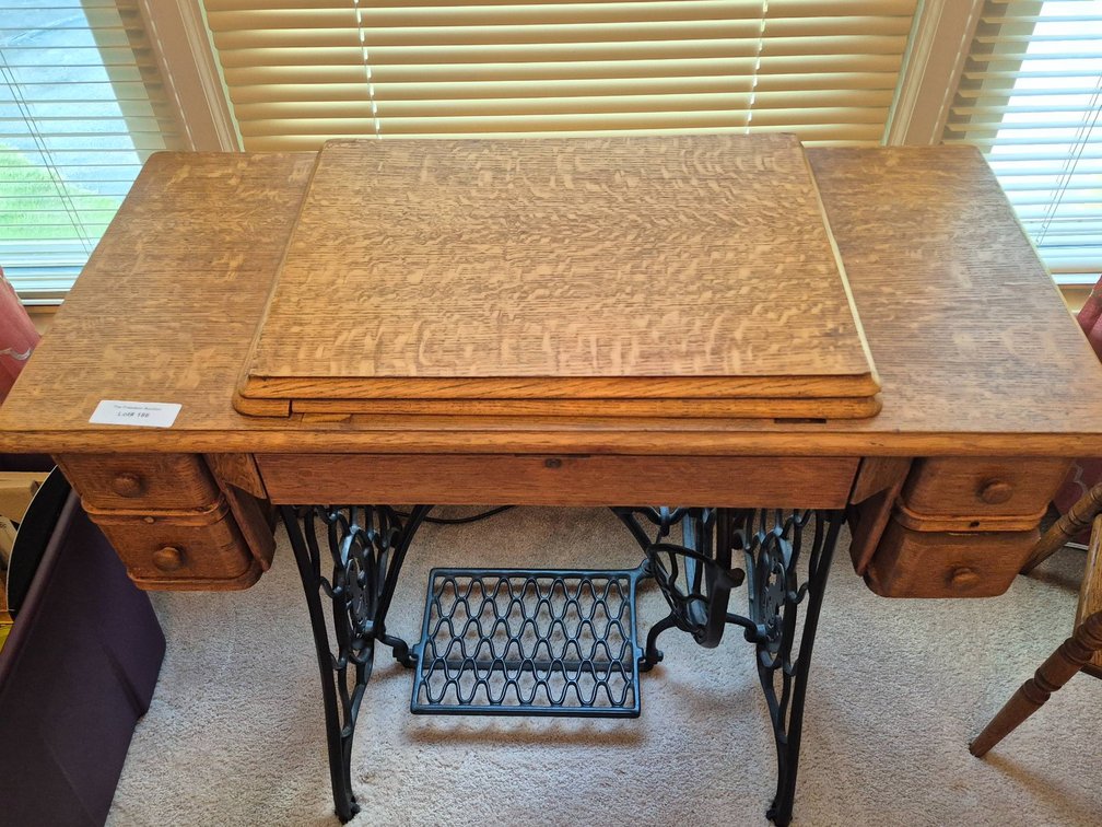 Converted Singer Sewing Machine Table Repurposed as a Desk