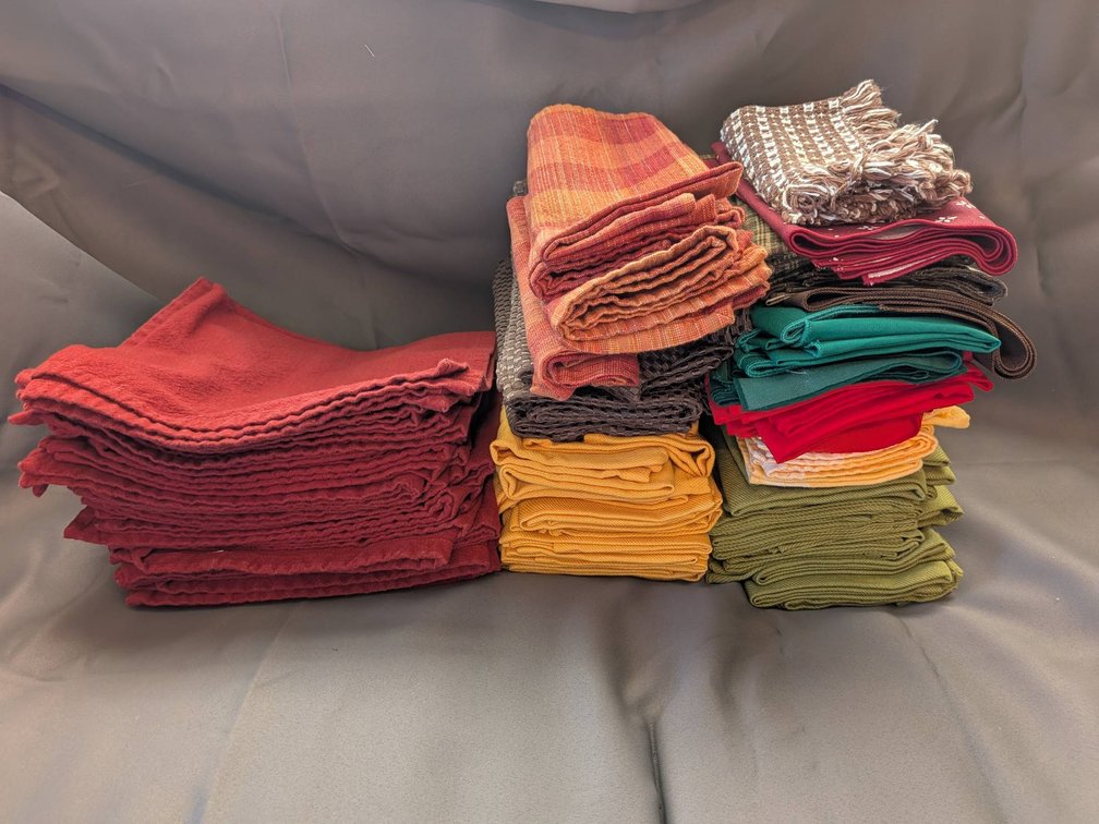 Table Napkins in Various Colors and Textures