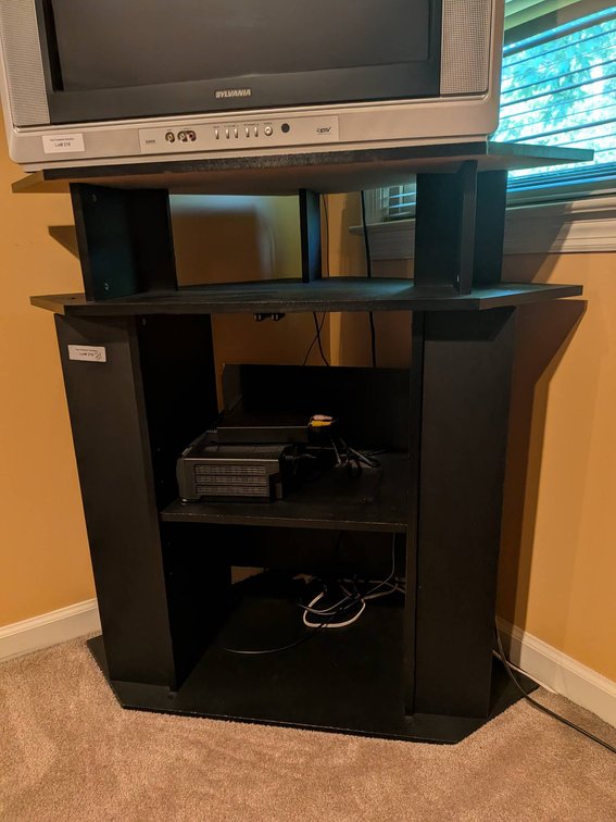 Black Wooden TV Stand with Multiple Shelves