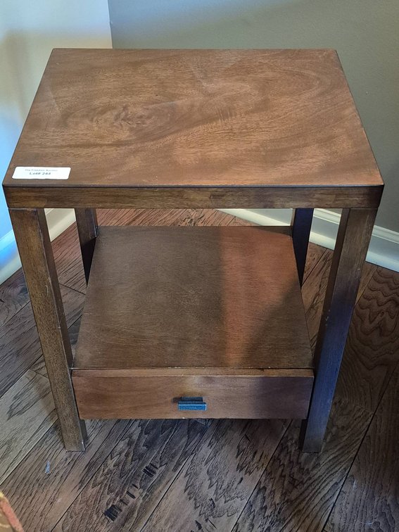 Wooden End Table with Drawer and Open Shelf