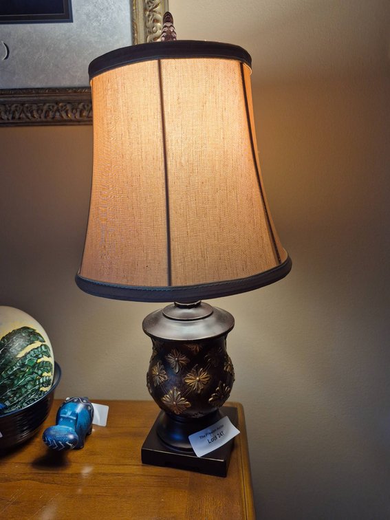 Small Decorative Desk Lamp with Fabric Shade