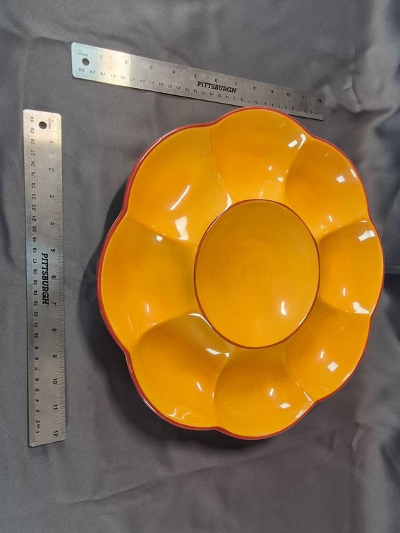 Colorful Ceramic Divided Serving Platter by g.f.