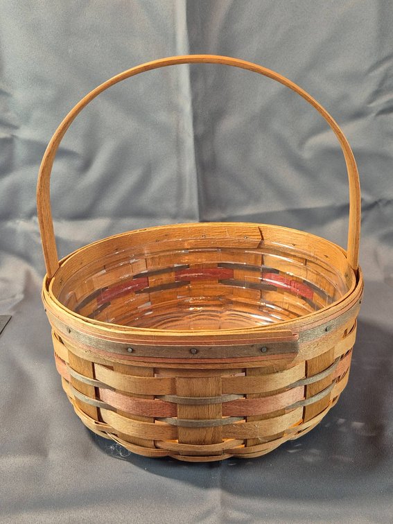 Longaberger Handwoven Basket with Wooden Handle