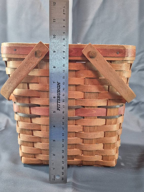 Longaberger Woven Basket with Leather Handles