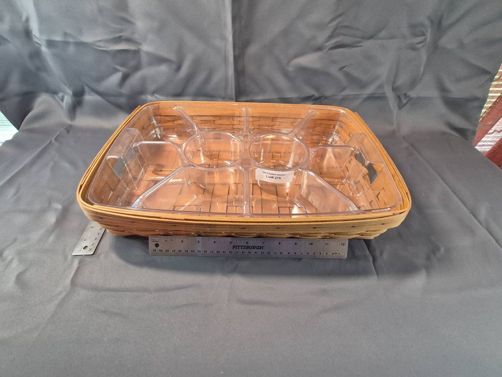 Longaberger Divided Serving Basket with Plastic Insert