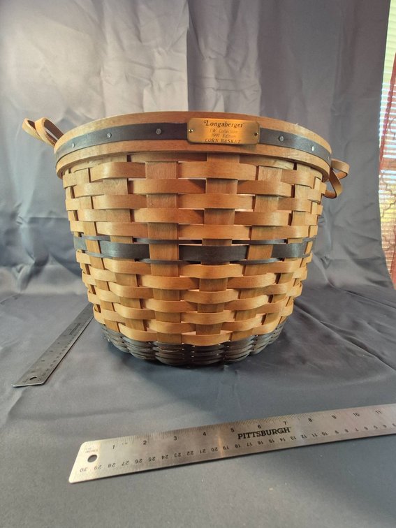 Longaberger 1901 Edition Corn Basket with JW Collection Plaque