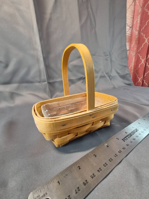 Longaberger 1999 Miniature Basket With Plastic Liner