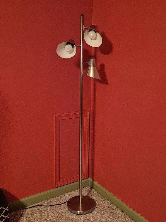 Modern Stainless Steel Multi-Head Floor Lamp with Three Adjustable Lights