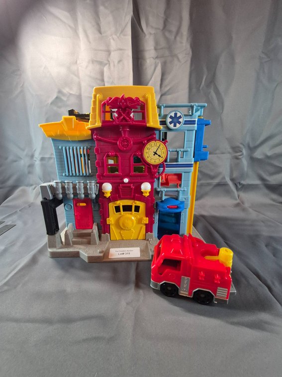 Fisher-Price Rescue Heroes Fire Station Playset with Fire Truck Toy