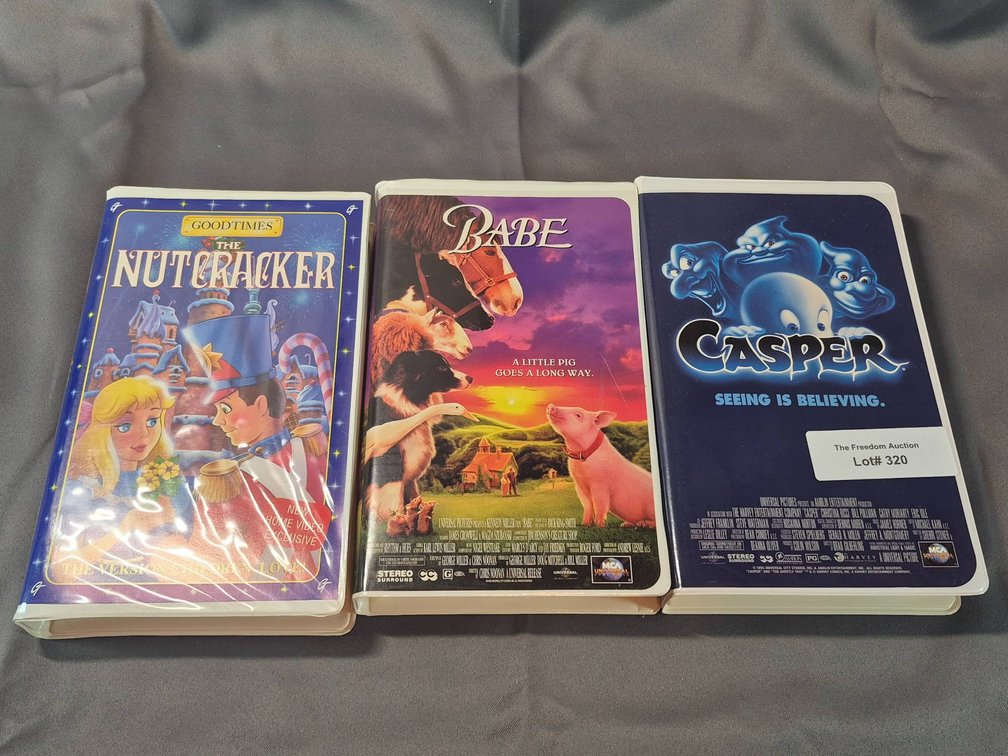 3 VHS Tapes: The Nutcracker, Babe, and Casper